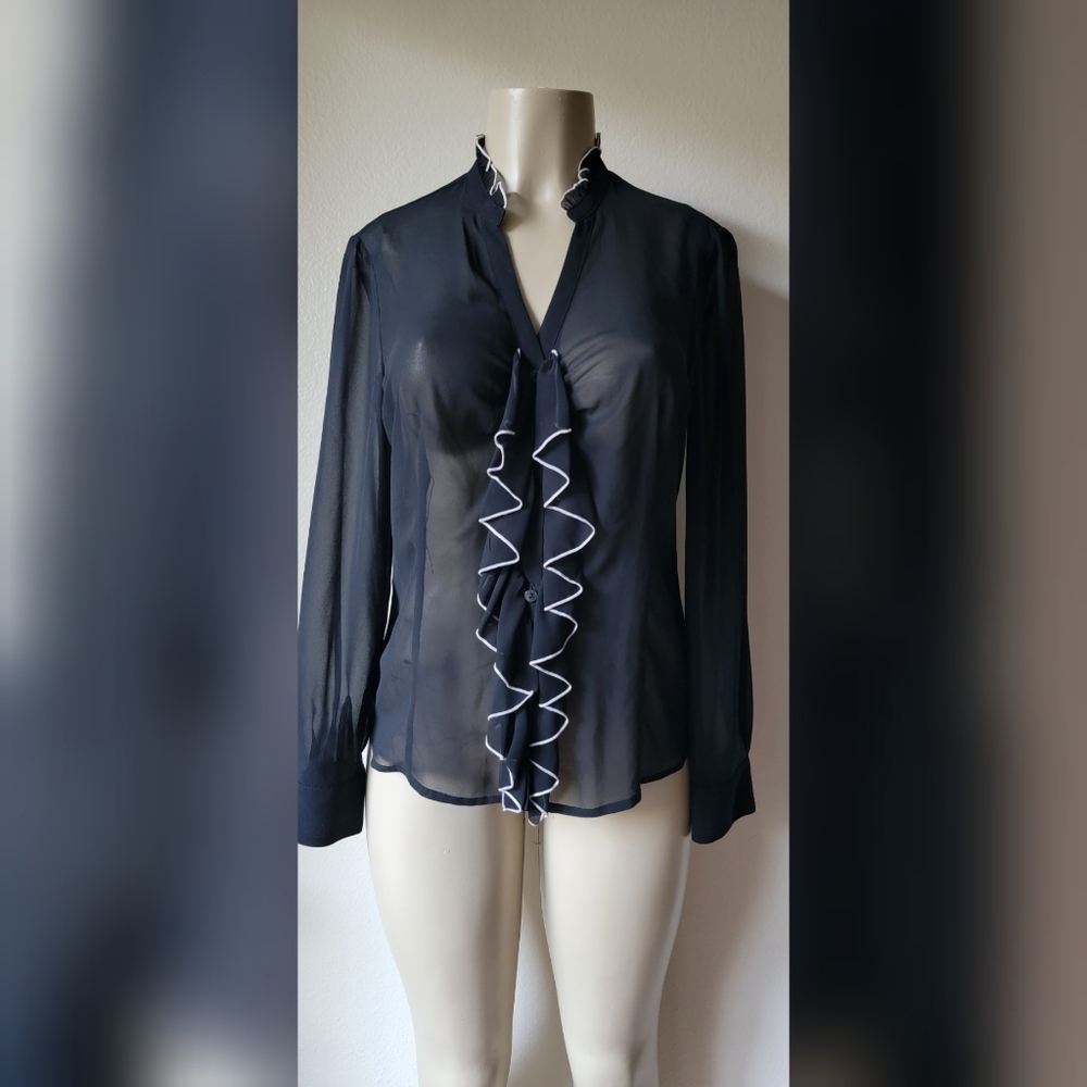 Sheer and Ruffled Blouse
